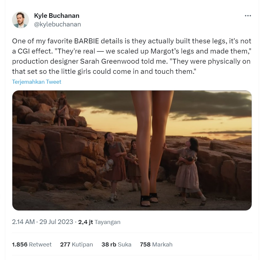 Barbie Raksasa di Opening Film Barbie Ternyata Bukan Hasil CGI